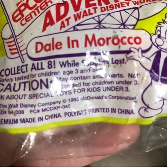 Disney 1993 Epcot Center Dale In Morocco McDonalds Happy Meal Toy NEW SEALED - Picture 3 of 3
